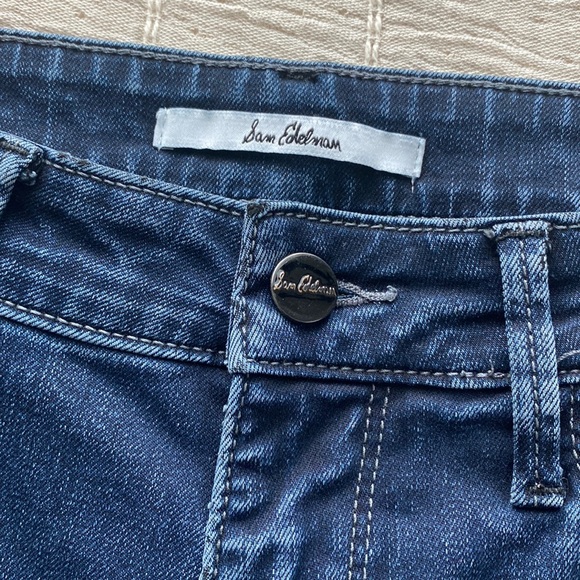 Sam Edelman The Stiletto High Rise Crop Dark Wash Jeans - Picture 2 of 9